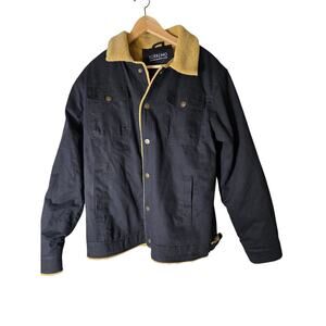 SERREMO Black Sherpa Lined Work Cargo Multi Pocket Summit Jacket SZ M